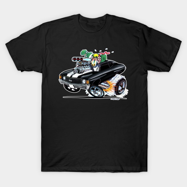 MONSTER MUSCLE 72 Chevelle BLACK T-Shirt by vincecrain